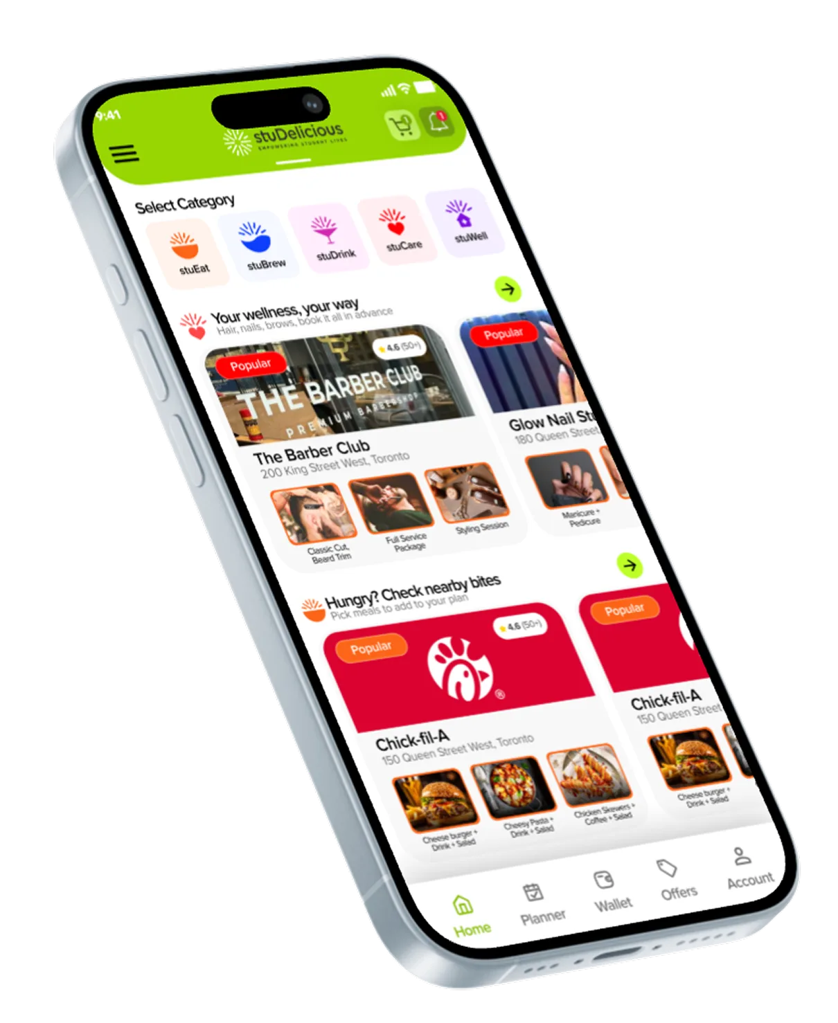 stuDelicious app on iPhone